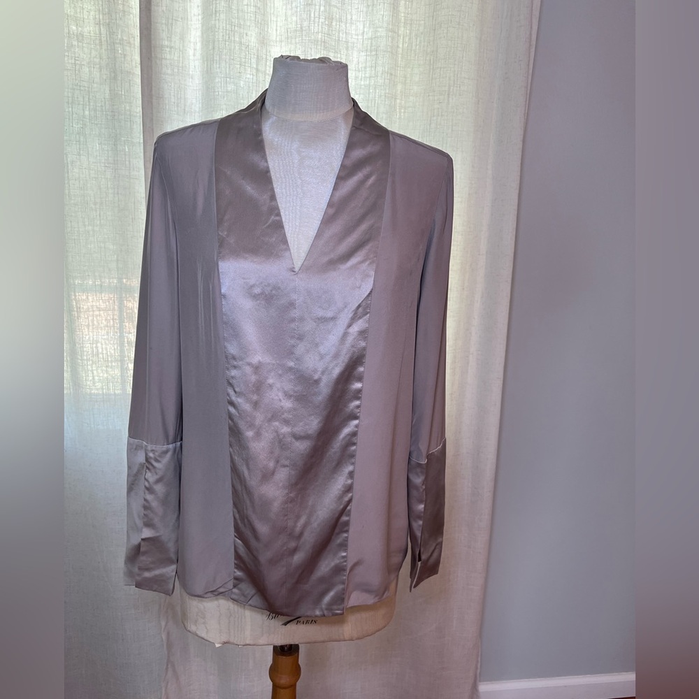 Elie Tahari 100% silk  Blouse- Taupe